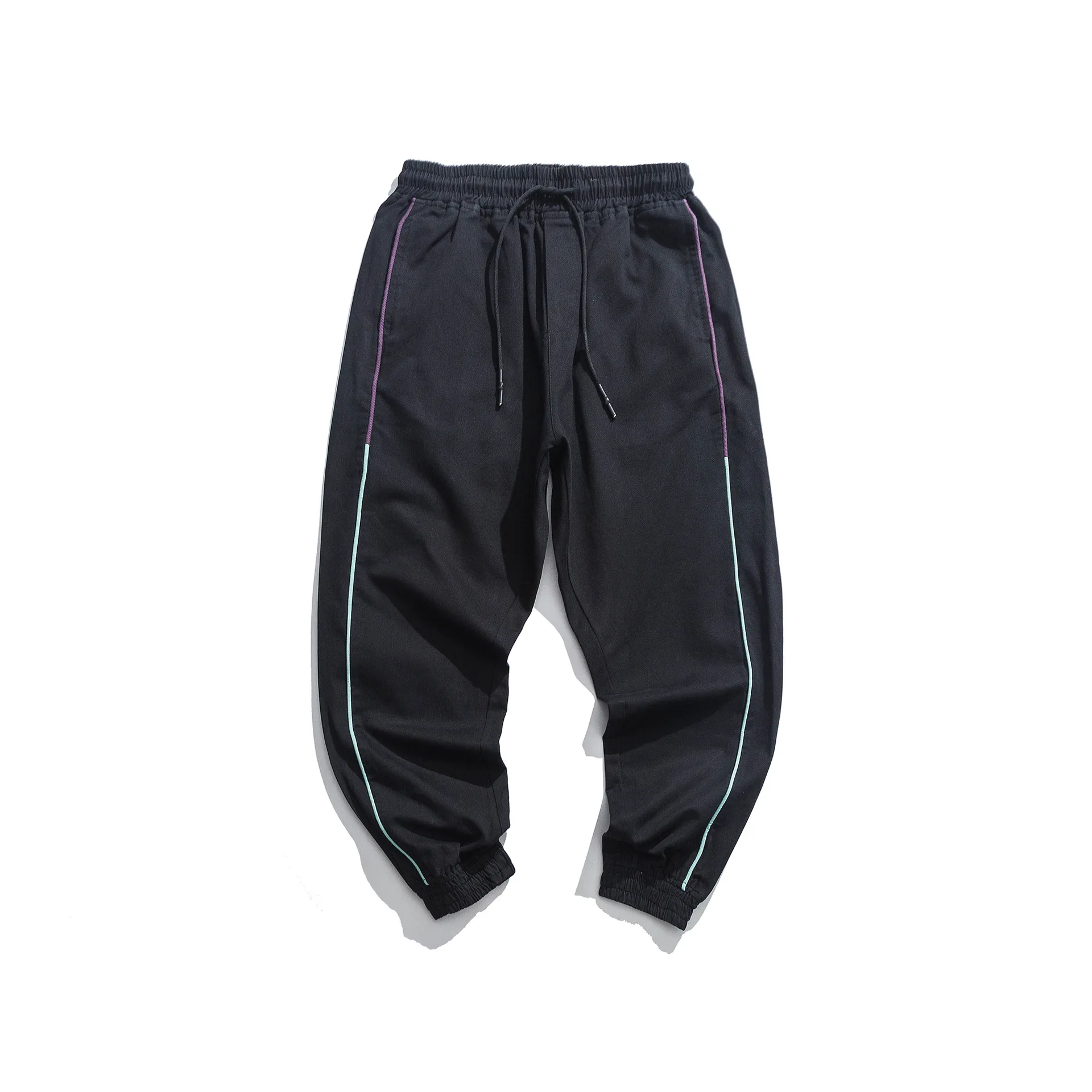 

City Where the Product 2019 Autumn New Style Origional Contrast Color pin tiao Slow Running Capri Casual Pants Men's Ankle Bande