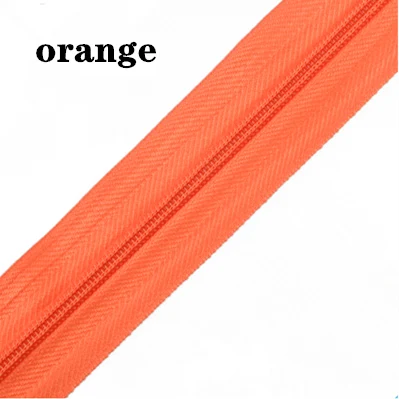 U PICK 5 метров длинные 3# красочные белые, черные, красные, серые, желтые, зеленые, бежевые нейлоновые молнии для самостоятельного пошива одежды аксессуары - Цвет: ORANGE