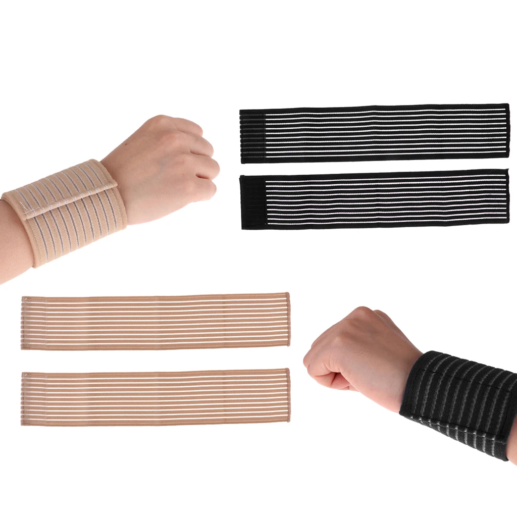 2 Pairs Premium Gym Hand Wristband Wrist Brace Compression Wrap Support, Adjustable & Wear-resisting