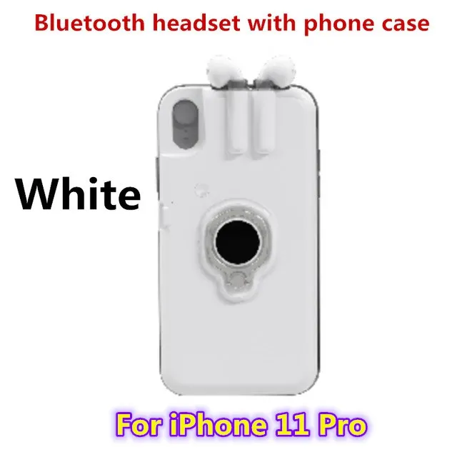 White For 11 Pro Для iPhone 11/11 Pro беспроводные Bluetooth наушники чехол для телефона для iPhone 6 7 8 Plus Bluetooth ушной чехол для телефона для iPhone XS MAX XR X - Цвет: White For 11 Pro