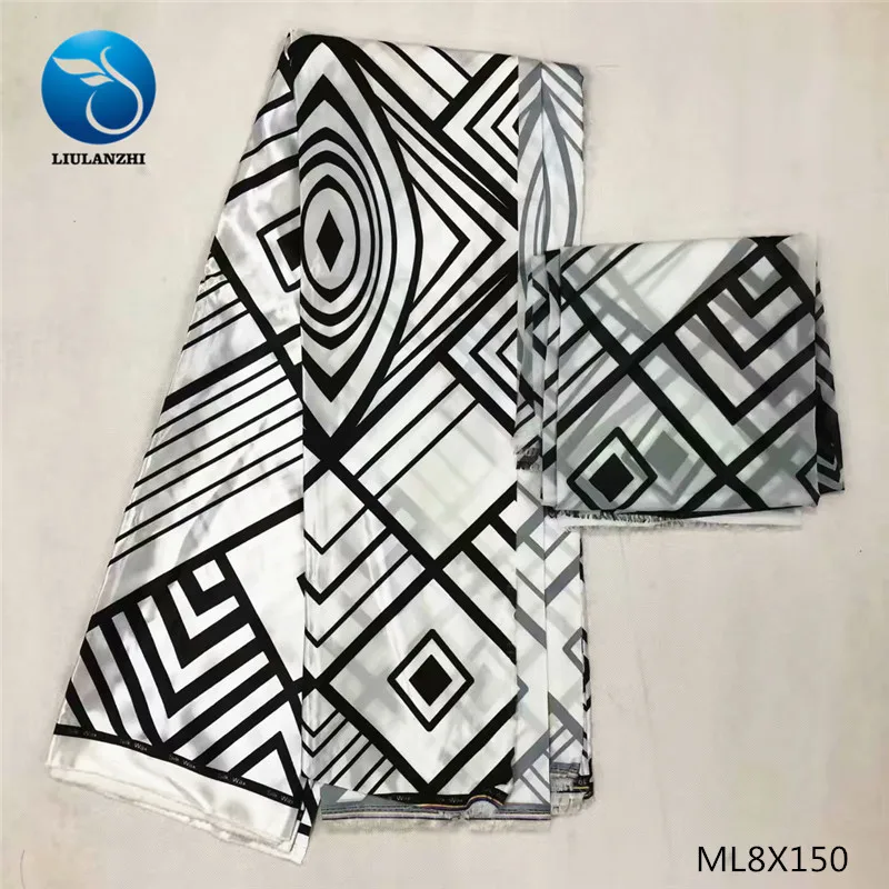 ML8X150 Воск liulanzhi шелк африканская кружевная ткань Анкара шелковые принты воск полиэстер Африканский Воск ML8X56 - Цвет: ML8X150