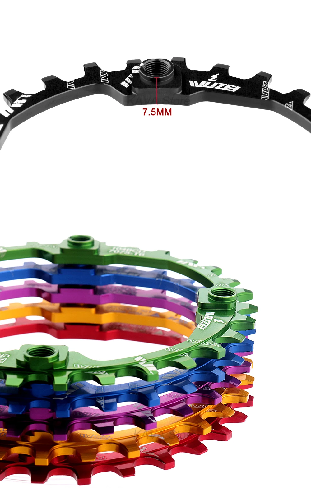 WUZEI Kettenblatt 104bcd 30T Runde Kettenblatt AL7075 Engen Breite MTB Kurbel Platte Mountainbike Zahn Platte BCD 104 Kette rad – Detail 3