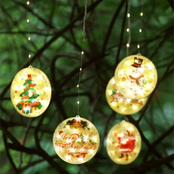 

Christmas 5 LED String Hanging Lights Room Lights Color Curtain Window Decor Copper Wire Lamp + PP High Brightness Lamp Beads