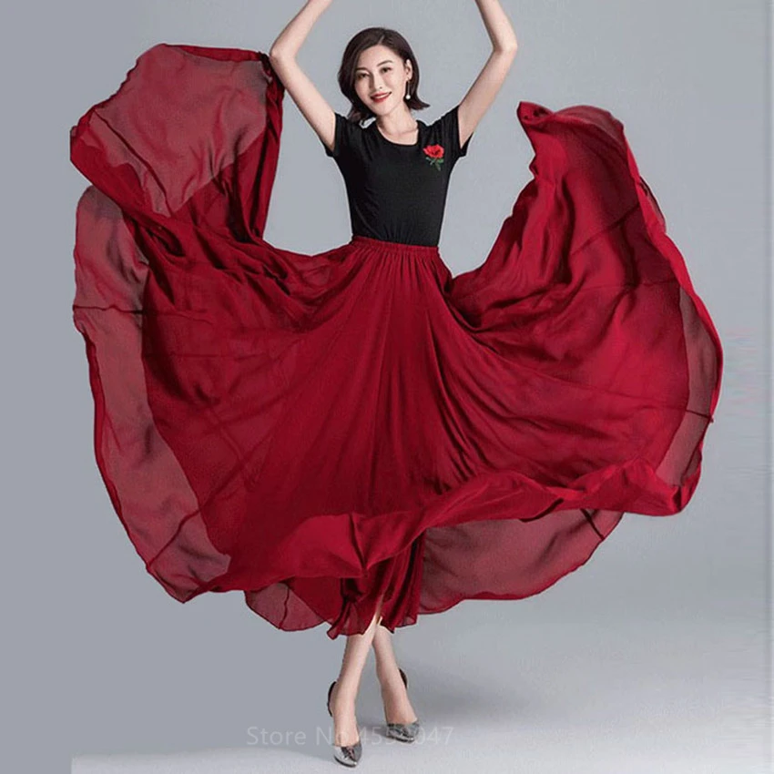 Jupe Gitane Flamenco A 7 Degres 8 Couleurs Costume De Danse Espagnole Pour Femmes Concours De Danse Du Ventre Grande Robe Pivotante Bullfight Aliexpress
