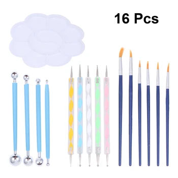 

16pcs DIY Clay Tools Colored Painted Nail Painting Tool for Beginners and Professional Art Crafts (Blue Painting Pen)
