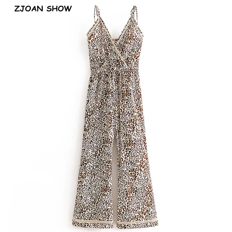 khaki leopard print jumpsuit