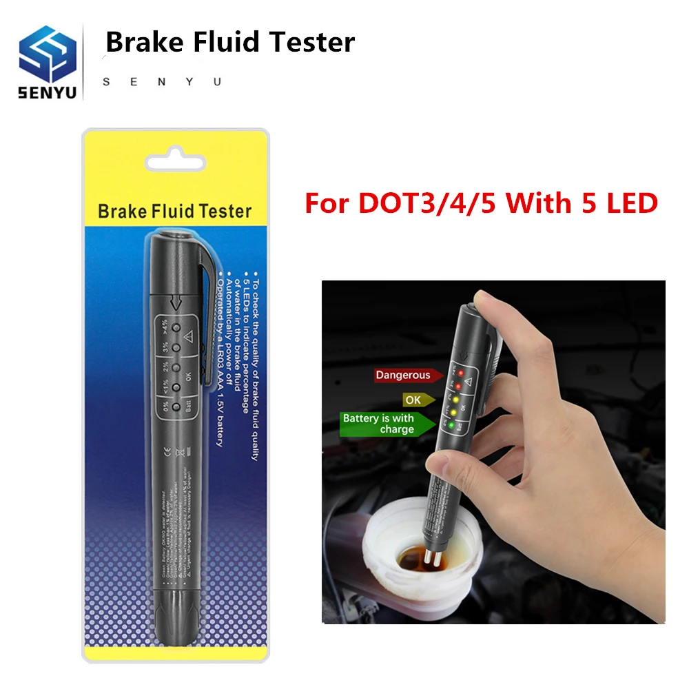 Hot Sale Brake Fluid Liquid Tester Pen 5 Led Car Brake Fluid Automotive