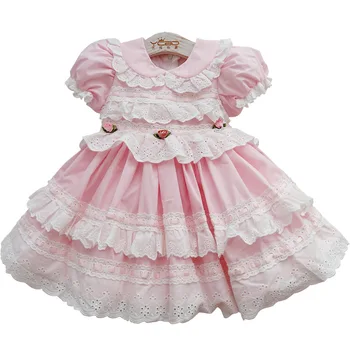 

Baby Girl Summer Autumn Cotton Lace Vintage Spanish Palace Lolita Princess Ball Gown Dress for Girl Easter Birthday Party