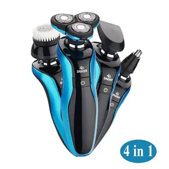 

Electric Shaver with 4D Floating Blades,Razor,Nose Hair Trimmer, 4 in 1 Waterproof Rechargeable Grooming Kit for Men Nose Hair,S