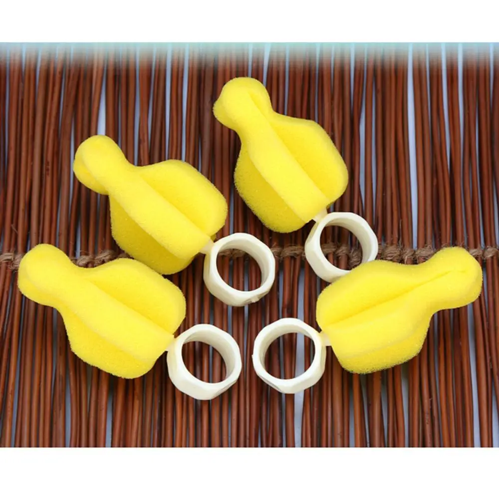 2/4/10pcs 360 Degree Rotating Sponge yellow Baby Nipple Brush Babies Teat Cleaning Feeding Bottle Brushes Pacifier Cleaner