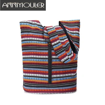

Annmouler Fashion Women Shoulder Bag Large Capacity Crossbody Bag Fabric Patchwork Messenger Bag Bohemian Style Hobo Bag Purse