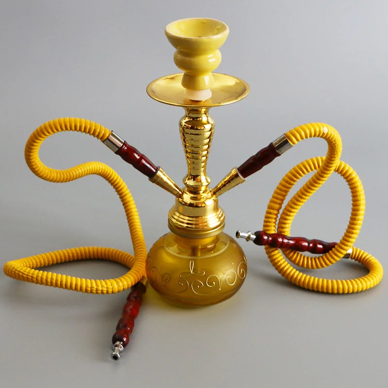 Narguile Set narghilè opzioni tubo flessibile Shisha in vetro giallo dorato  completo ciotola da fumo in ceramica tubo dell'acqua Chicha Nargile -  AliExpress