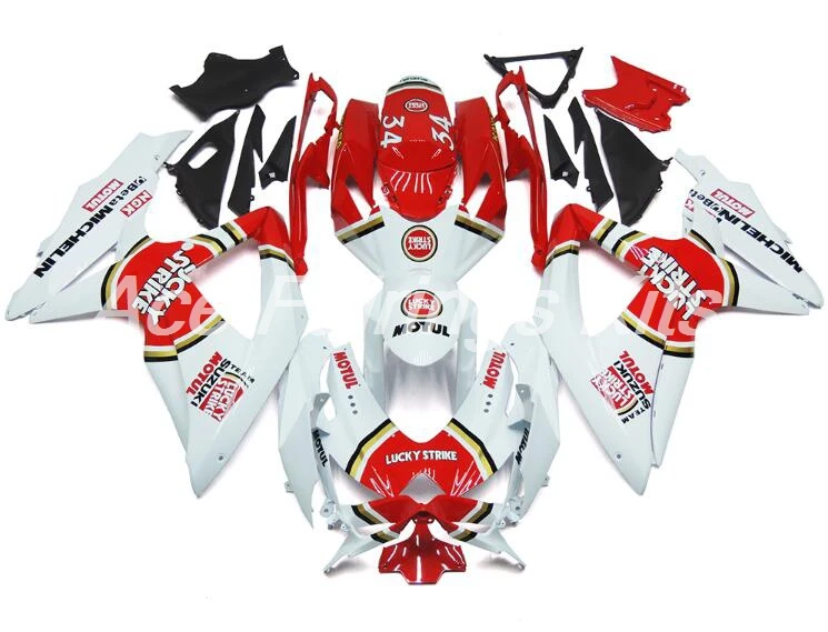 

New TOP (Injection molding) ABS Fairing Kits Fit For Suzuki GSX-R600 GSX-R750 K8 2008 2009 2010 Fairings set red white lucky