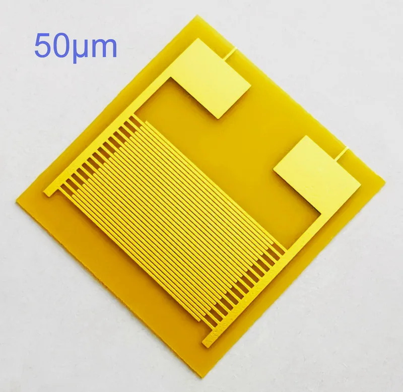 

50um Flexible Interdigital Electrode Capacitance Array Gas Biological Humidity Sensor Chip PI Smart Wear