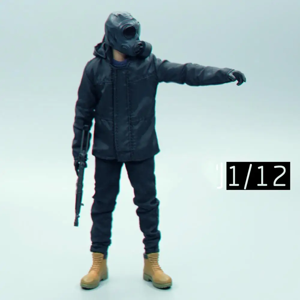 1/6 Black Fashion Men Jacket Coat Clothing for 12'' Male Action Figure Body 