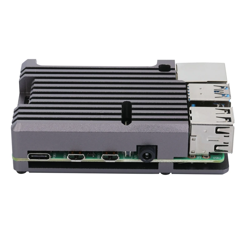 Raspberry Pi 4 корпус алюминиевый чехол серый металлический корпус охлаждающая крышка с двойным вентилятором Опционально для RPI 4 Модель B