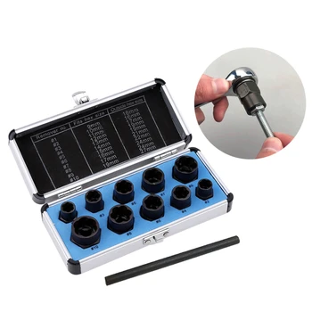 

Nut Bolt Screw Remover Removal Tool Set Threading Tool Set 11pcs Nut Remover Parts Removal Tool