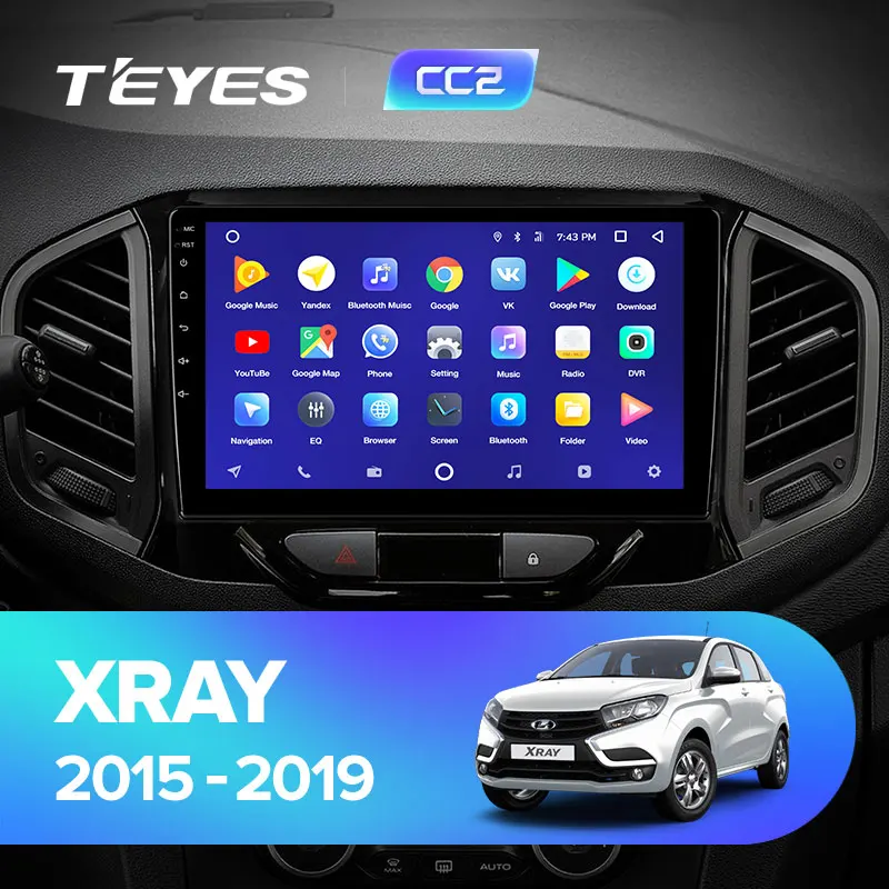 TEYES CC2 Штатная магнитола для Лада ВАЗ Xray LADA X ray Android 8.1, до 8-ЯДЕР, до 4+ 64ГБ 32EQ+ DSP 2DIN автомагнитола 2 DIN DVD GPS мультимедиа автомобиля головное устройство