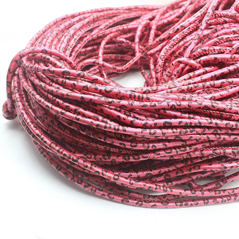 2M Leopard Printed Imitation Leather Cord Rope For DIY Handmade Craft Necklace Bracelet Choker Jewelry Making