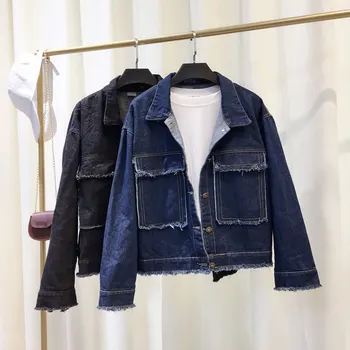 

Jacket Women Winter Denim Jacket High Quality Loose chaqueta mujer 2019 Streetwear All-match Mental Covered Button Coat