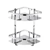 Deluxe 304 Stainless Steel Double Tiers Corner Shower Bright Basket Shelf Tidy Rack Caddy Storage Organizer etagere mural ► Photo 1/6