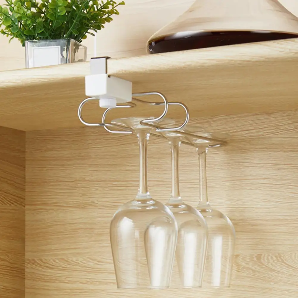 

Stemware Organizer Easy to Install Multiple Scenes Usage Durable Wine Glass Kitchenwares Holder for Daily Use