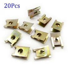 

20pcs Car Screw Base U-Type Clips Car Fastener Clips Motor Automobile Engine Fender Bumper Guard Plate Clamp Car Accessories