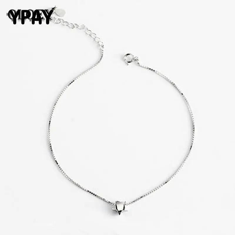 Женский браслет на ногу YPAY ювелирное изделие из 100% настоящего серебра 925 пробы с