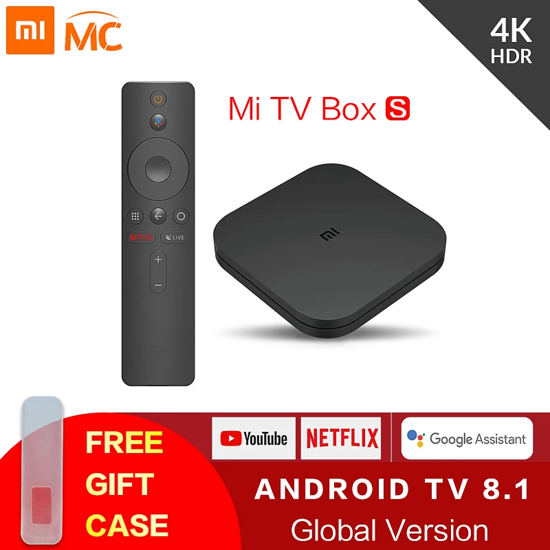 Xiaomi mi ТВ приставка S 4K HDR Android tv 8,1 Ultra HD 2G 8G wifi Google Cast Netflix телеприставка mi Box 4 медиаплеер