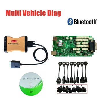 

8PC truck cable with VD TCS CDP scanner for delphis Best Single board with bluetooth /usb 2016r0 keygen OBD2 car diagnostic tool