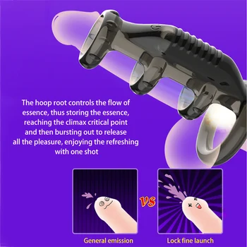 Penis Vibrating Penis Rings For Male Delay Ejaculation Men Sex Toys Silicon Penis Sleeve Ring Cock Ring Men Chastity Cage Device 2