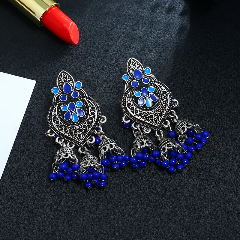 Bohemia Retro Personality Wind Chimes Style Earrings Silver Gold Alloy Colored Drop Earrings For Women Girls Accessories
