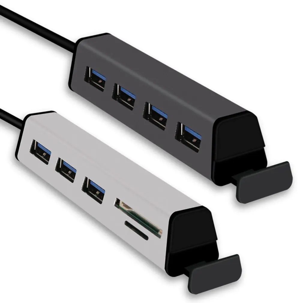 USB 2,0 концентратор Алюминиевый мульти-в-одном кард-ридер концентратор с подставкой для мобильного телефона