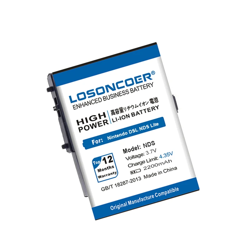 Перезаряжаемый литий ионный аккумулятор LOSONCOER DSL NDS DSLNDS 2200 мАч 3 7 в для Nintendo Lite +