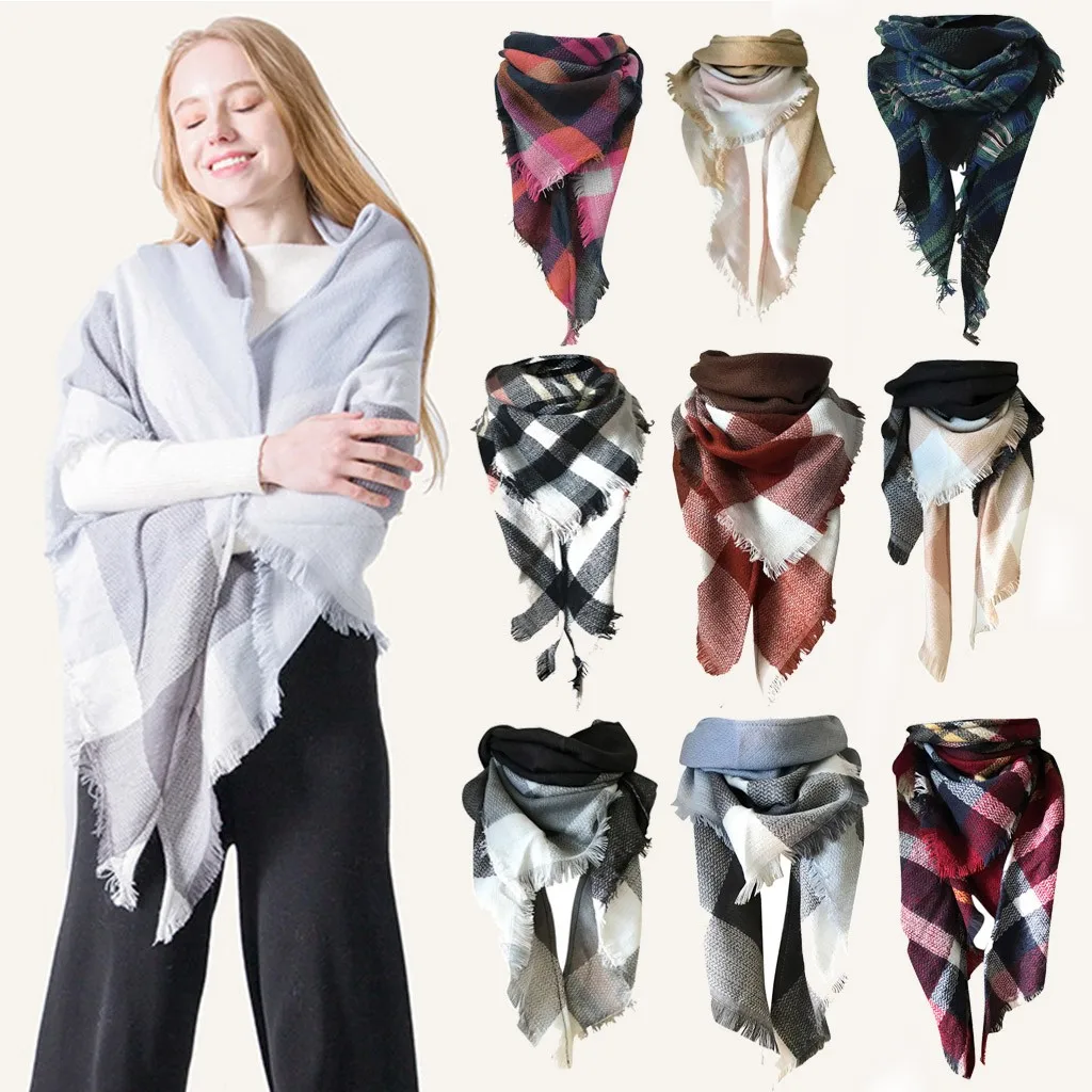 Женский зимний шарф, женские шарфы, клетчатый Элегантный женский шарф, длинные шарфы, шарф Cachecol foulard moda mujer