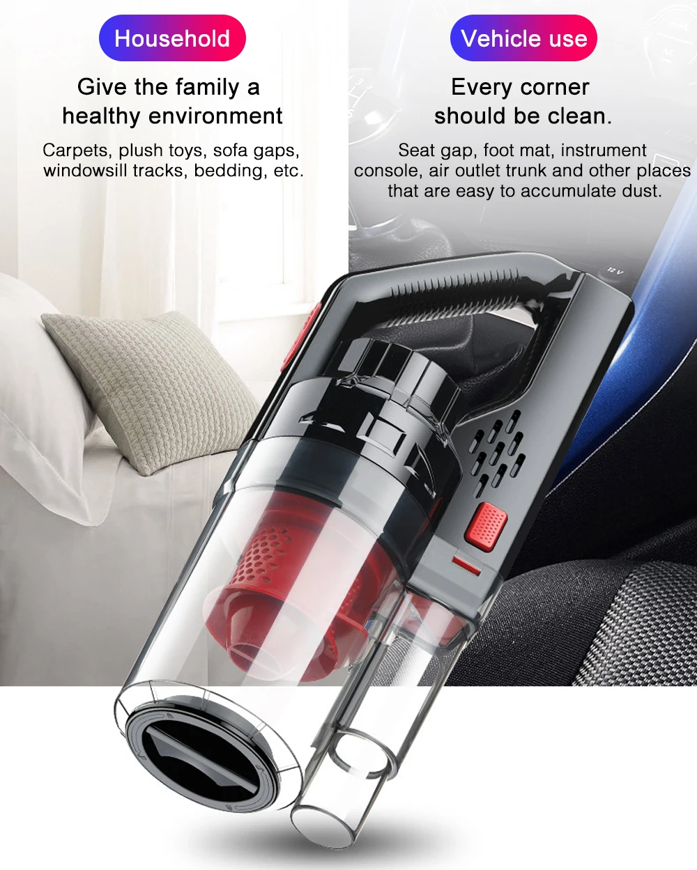 US $38.78 New Car Vacuum Cleaner For Car Wireless Wet Dry Portable Handheld Vacum Cleaner Vaccum Strong Power Suction 6000Pa Interior Home