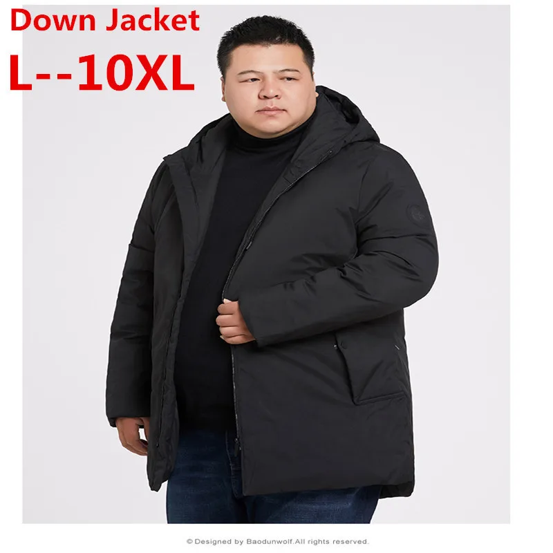 Большие 10XL 9XL 8XL 6XL русская зимняя мужская повседневная куртка на 90% белом утином