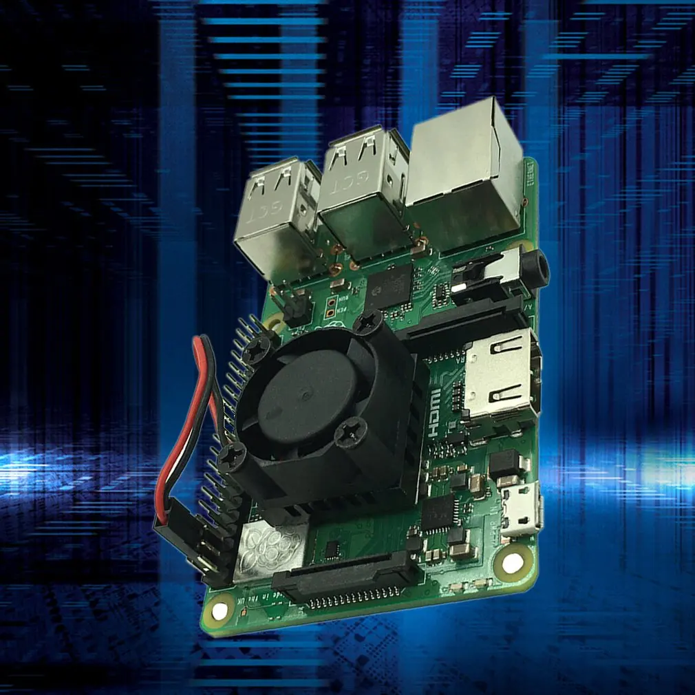 Raspberry Pi 3B+ охлаждающий вентилятор Охлаждающий радиатор модуль радиатора термоклей