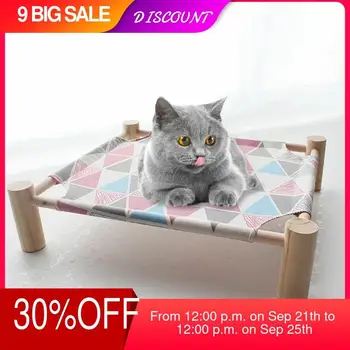 

Detachable Wood Pet Cat Bed House Hammock For Small Dogs Lazy Puppy Cushion Lounger Rabbit Mat Kitten Cottages Sleeping Supplies