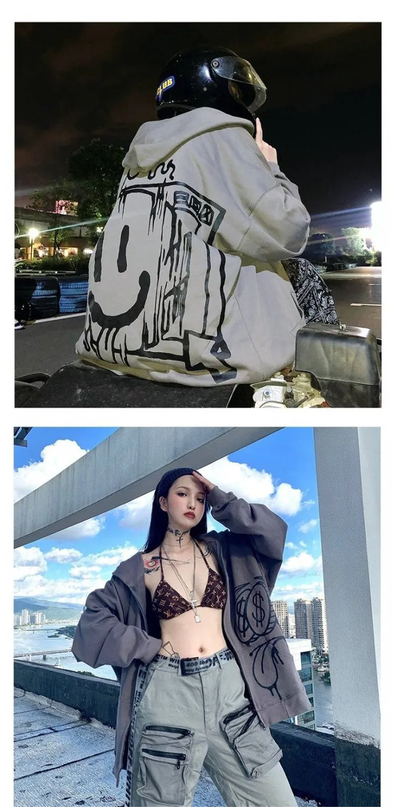 Женская толстовка в Корейском стиле, в стиле панк, harajuku, с принтом улыбки, толстовки, забавные, в стиле хип-хоп, зимние топы, осень, крутая японская куртка, уличная одежда для женщин