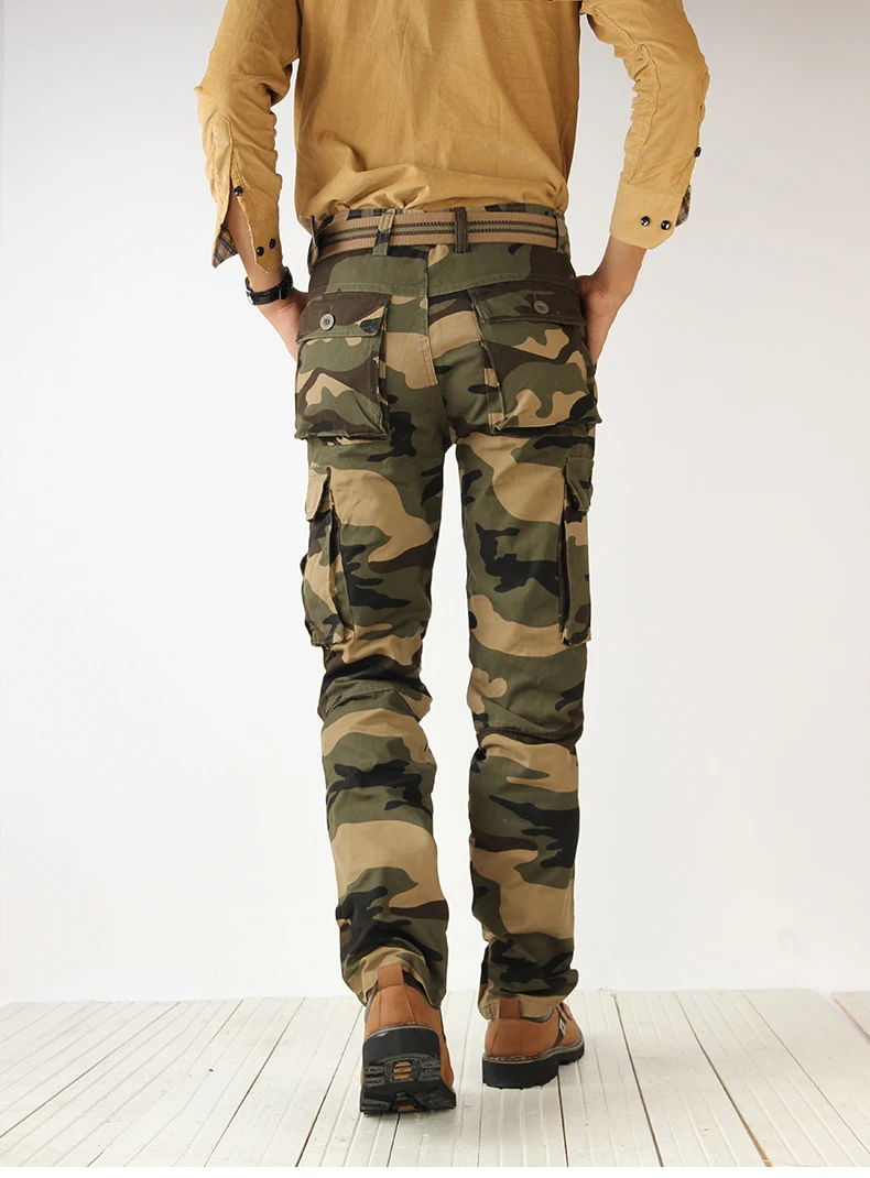 KSTUN Cotton Cargo Pants Men Tactical Military Overalls Camouflage Pants Casual Pants Man Trousers