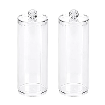 

2Pcs Cotton Ball Makeup Holder, Transparent Acrylic Cotton Pad Storage Case, for Cotton Balls and Makeup Puff