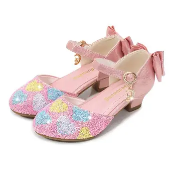 

High heels Girls sandals children fashion princess Party shoes kids glitter summer elsa shoes chaussure enfants fille sandal