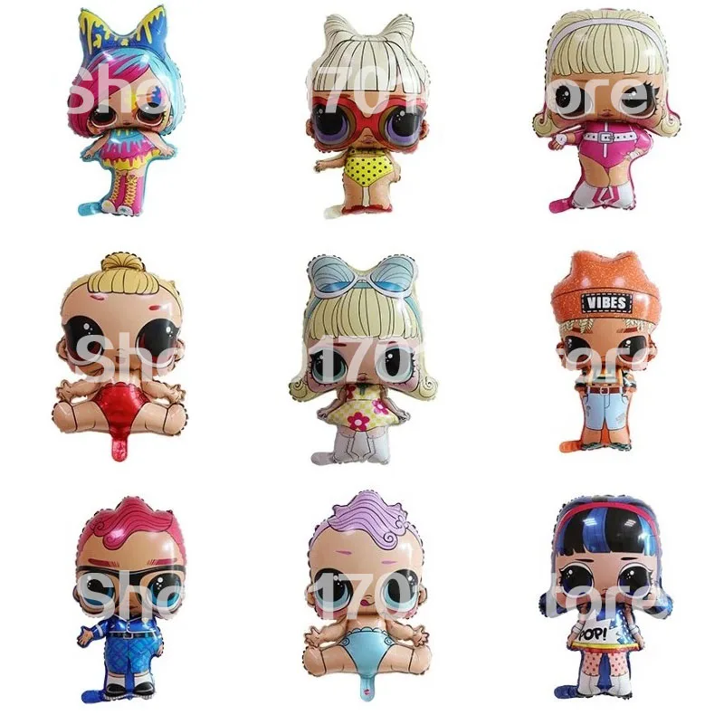 

5pcs New popular LO L surprise Mermaid doll children's birthday party bar decorative balloons wholesale aluminium film balloons