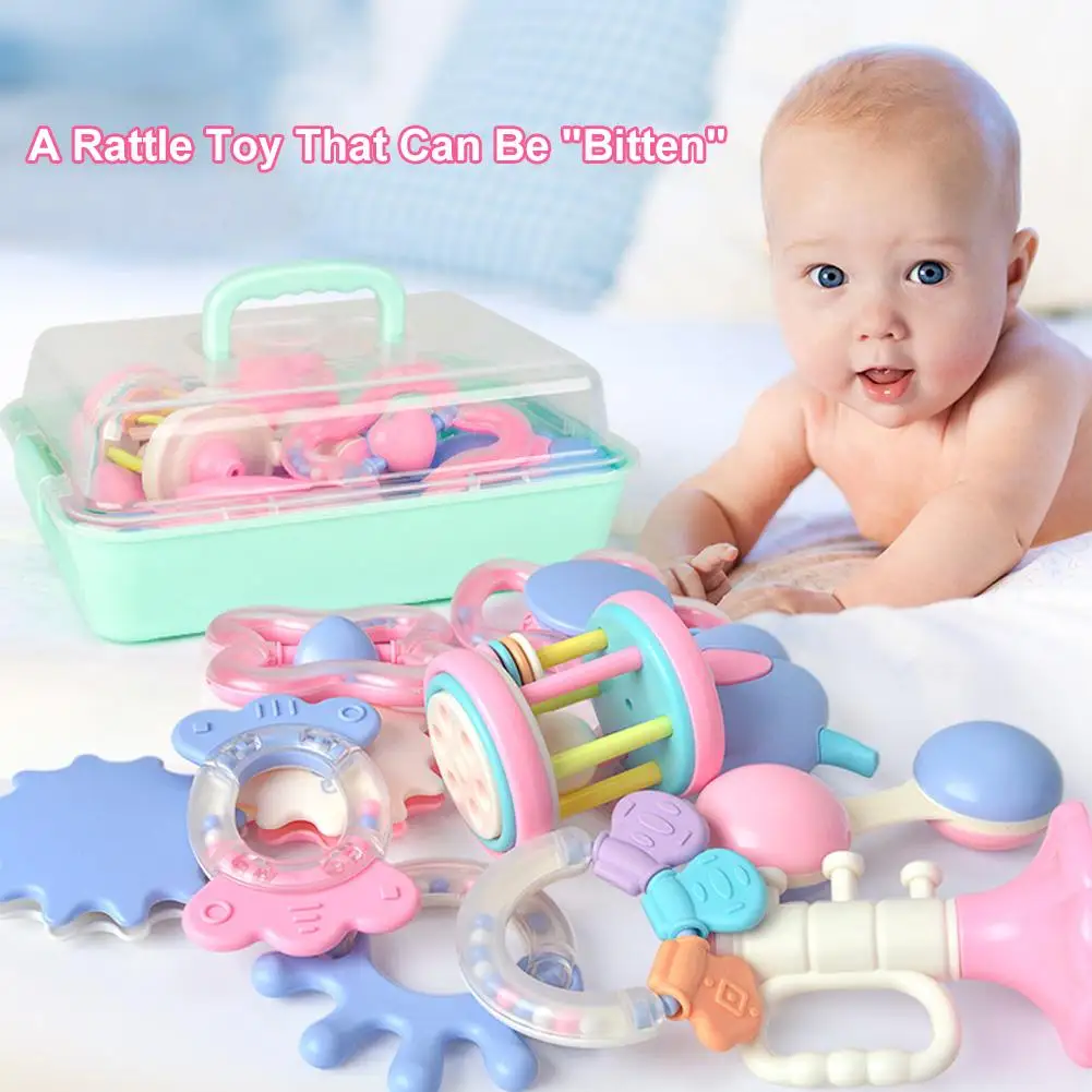 

Baby Rattle Teether Rattle Toy SetBaby Rattle Teether Rattle Toy Set Baby Daily Necessities (portable Storage Box)