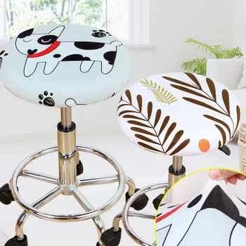 

2019 Round Chair Cover Bar Stool Cover Elastic Seat Cover Home Chair Slipcover Round Chair Bar Stool Floral Printed