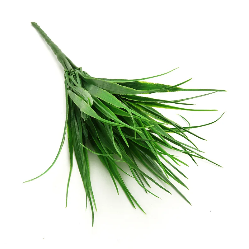 5Pcs 27cm artificial grass plastic flower plant wall background material spring grass lucky grass home hotel decorative flowers