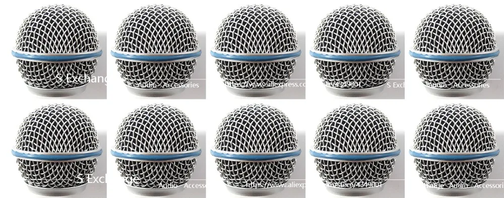Grelha de Microfone para Substituição Grelha com Cabeça Esférica para Shure Ato58 P258a com 10 Peças