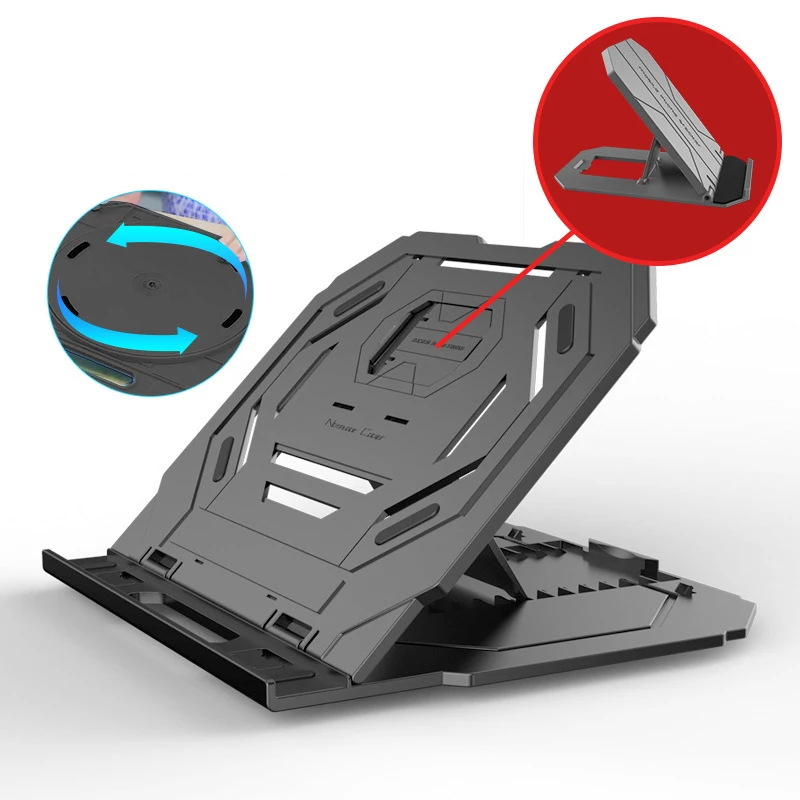 01 black Rotatable Вращающаяся подставка для ноутбука, гибкий многоугольный держатель для ноутбука, держатель для ноутбука, держатель для телефона, держатель для телефона, полый дизайн - Цвет: 01 black Rotatable