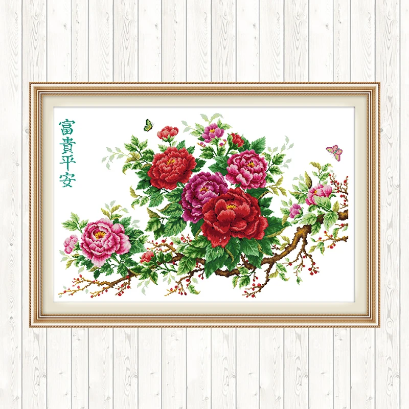 

Riches, Honour and Peace Patterns DIY Printed Cross Stitch Canvas 11CT 14CT Embroidery Thread Hand Made Needlework Cross Stitch